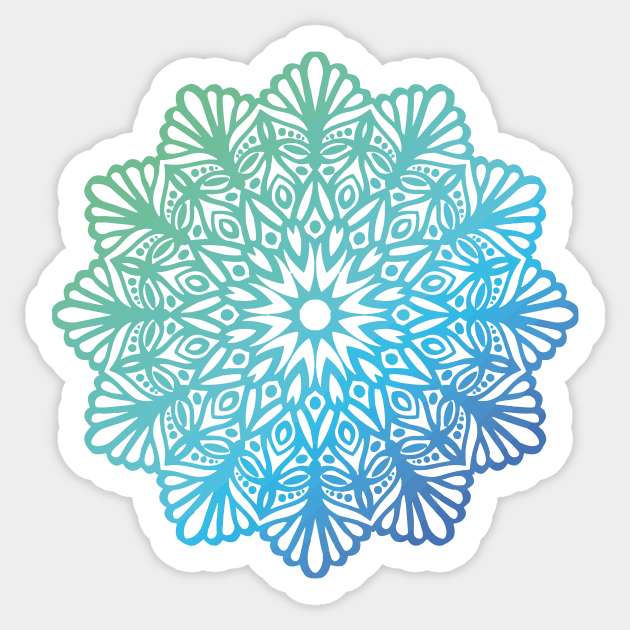 Rainbow Mandala Blue Green Sticker by Lemonflowerlove